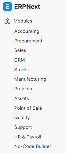 ERPNext Module List We do