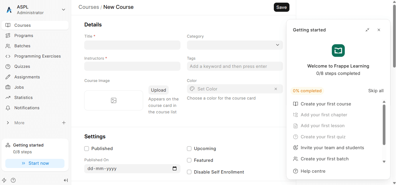 Frappe LMS System Development